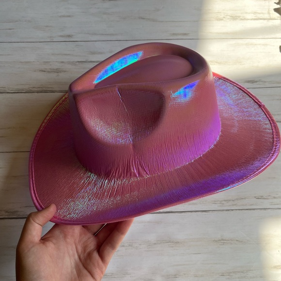 2 FOR $15 SALE!! *ADD TO BUNDLE* Pink Holographic Cowboy Hat - Picture 5 of 5